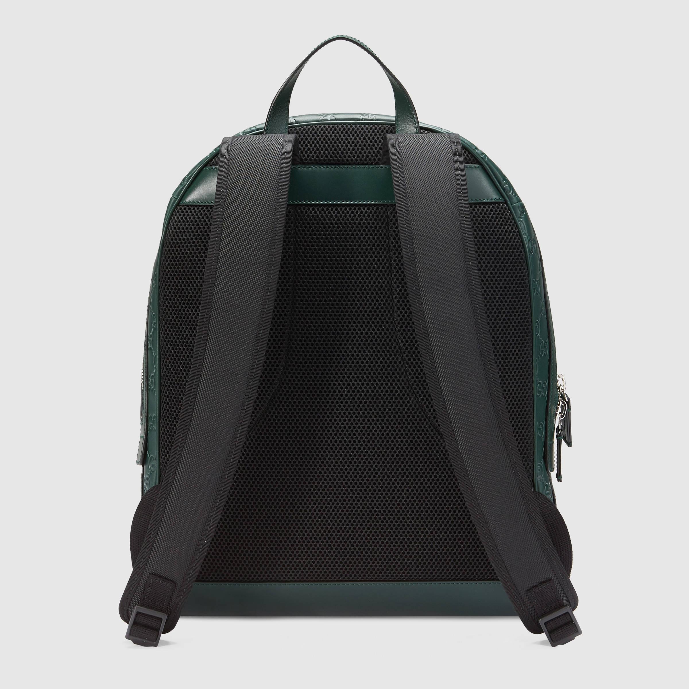 Lyst Gucci Signature Leather Backpack in Green